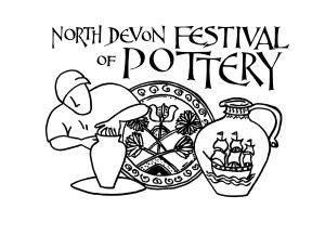 North Devon Festival of Pottery Logo May 13. Drawing RS Lettering other.